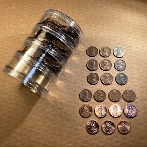⚫️ Vintage Wheat Steel Copper Pennies Tower Tube Treasure Hunt Collection - Fun